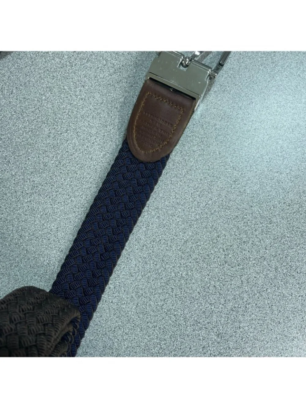 NWT Tommy Bahama Men's S/M  Stretch Reversible Belt With Leather Trim Brown Navy